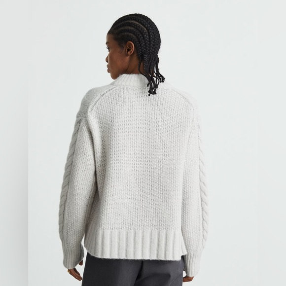 Everlane The Cloud Cable Knit Crewneck Sweater Ice - Picture 3 of 11